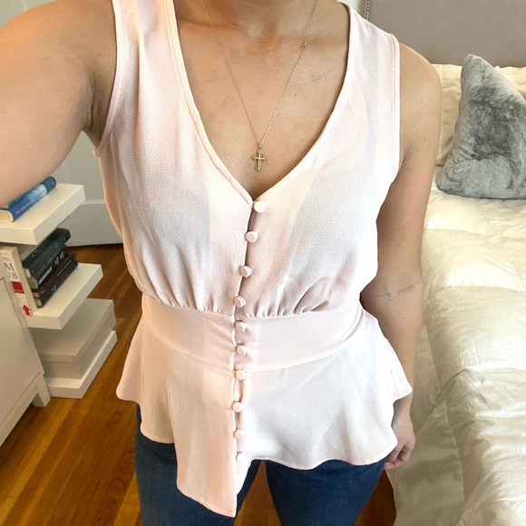 Chelsea 28 Dusty Pink Peplum Top - Picture 3 of 3